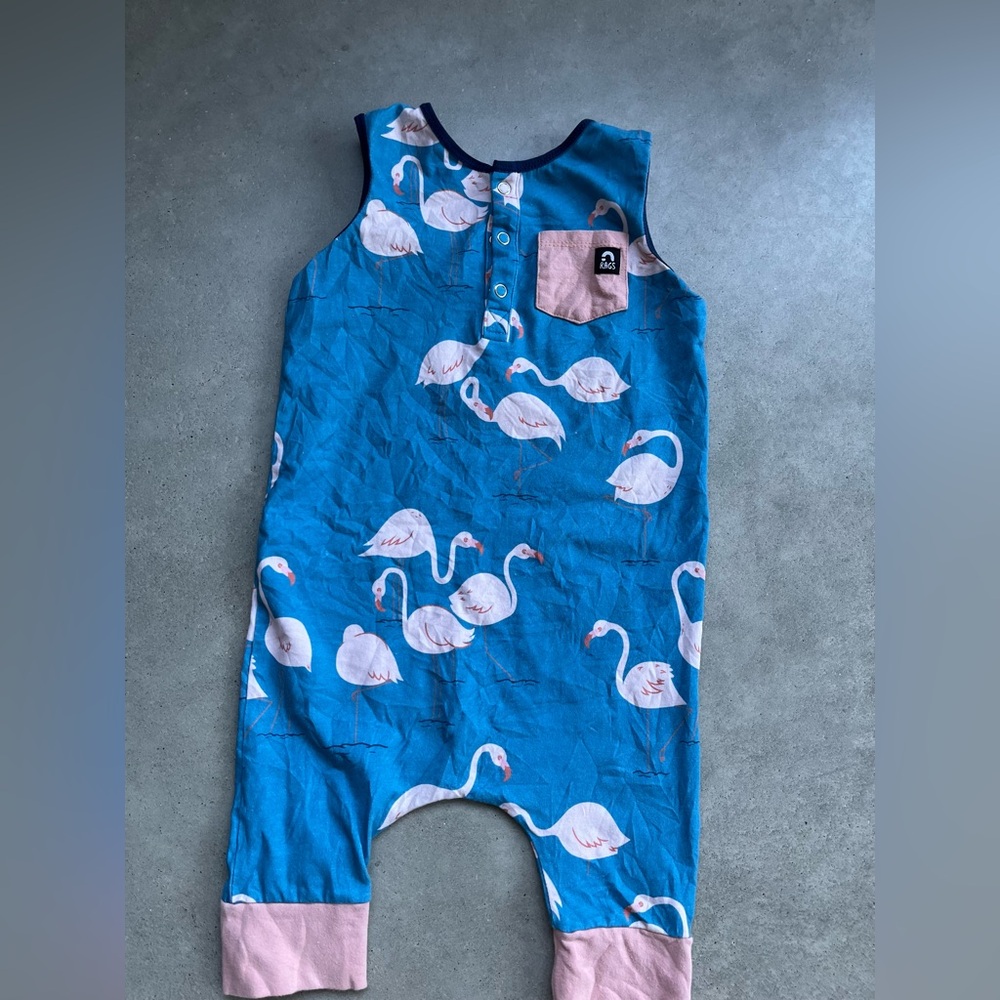 Rags tank romper with pocket size 3/4